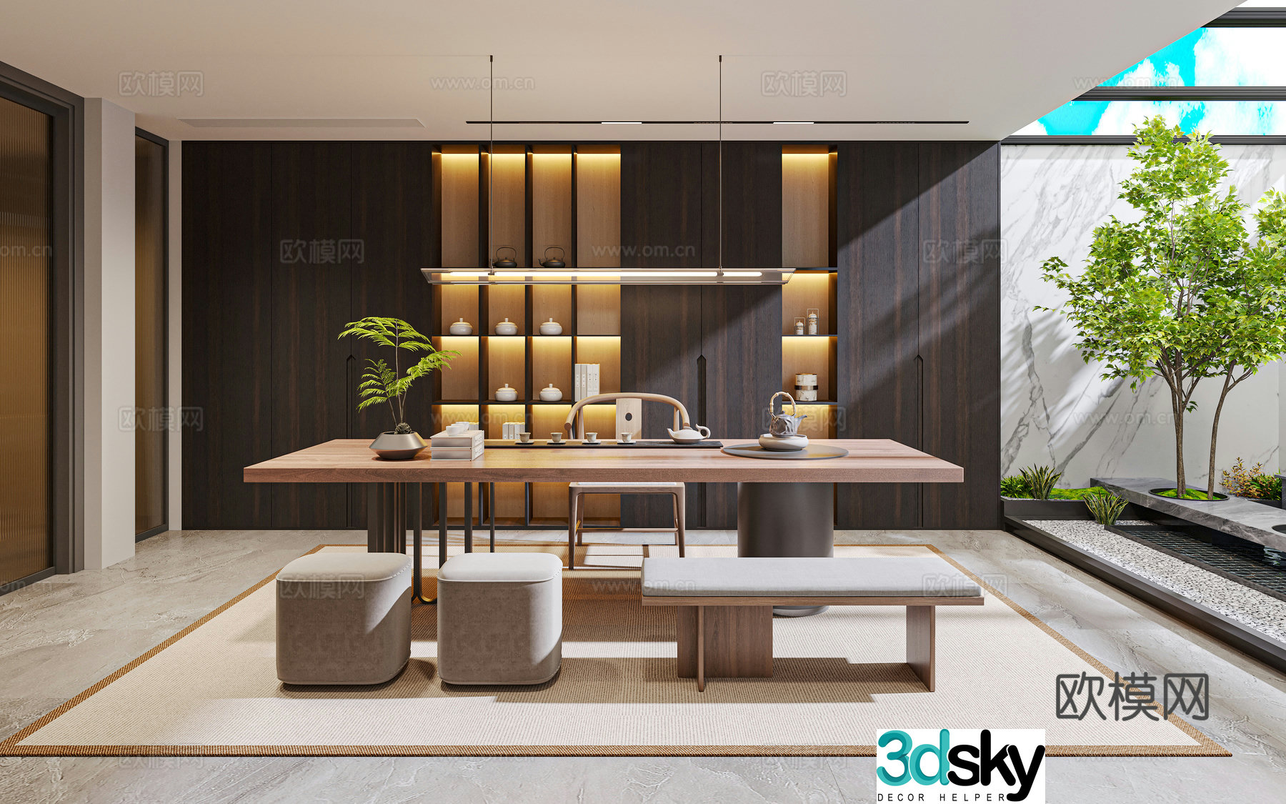 New Chinese tea room 3d model