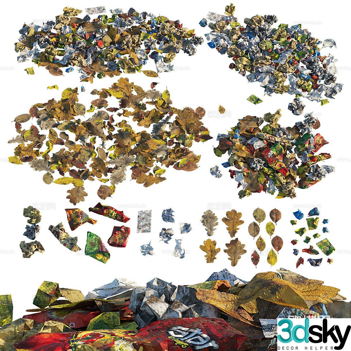 Leaves Garbage 3D Model