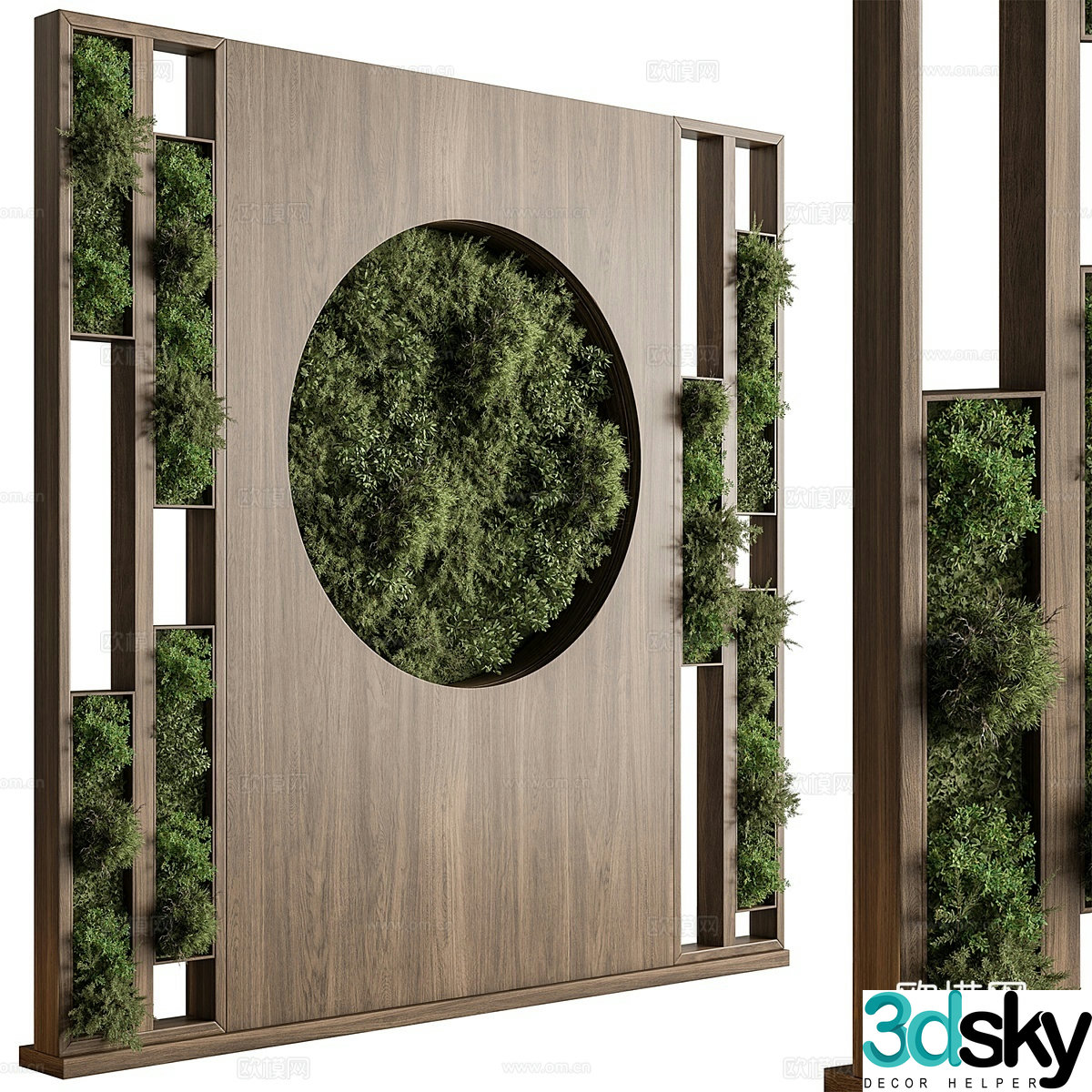 New Chinese style plant wall 3D model