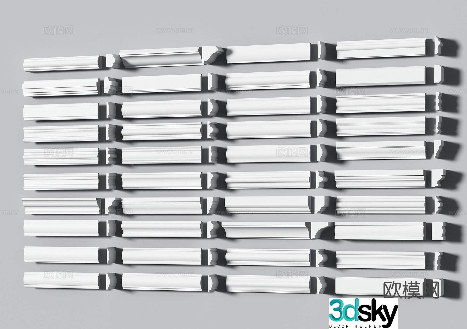 Modern corner line waist line skirting line cornice line ceiling corner line inner corner line 3D model