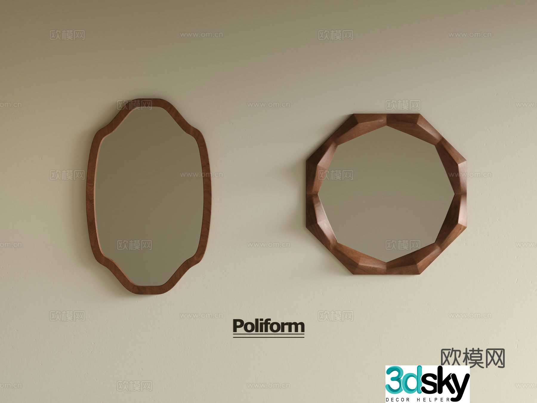 Wasabi Mirror Bathroom Mirror Decorative Mirror 3D Model