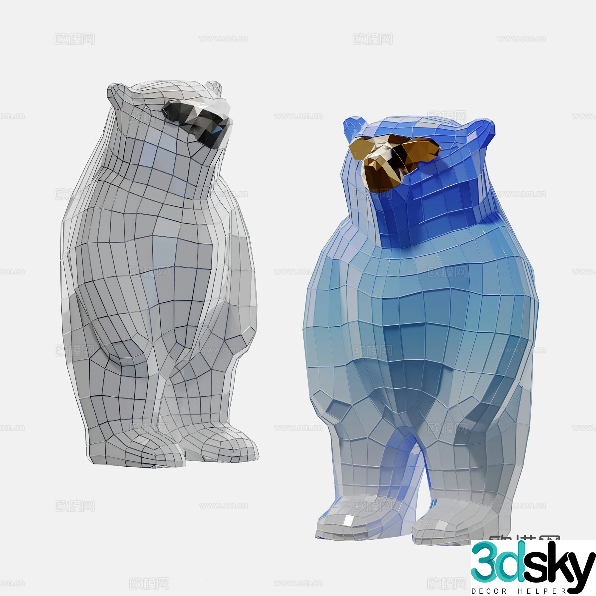 Modern trendy toys doll sculpture 3d model