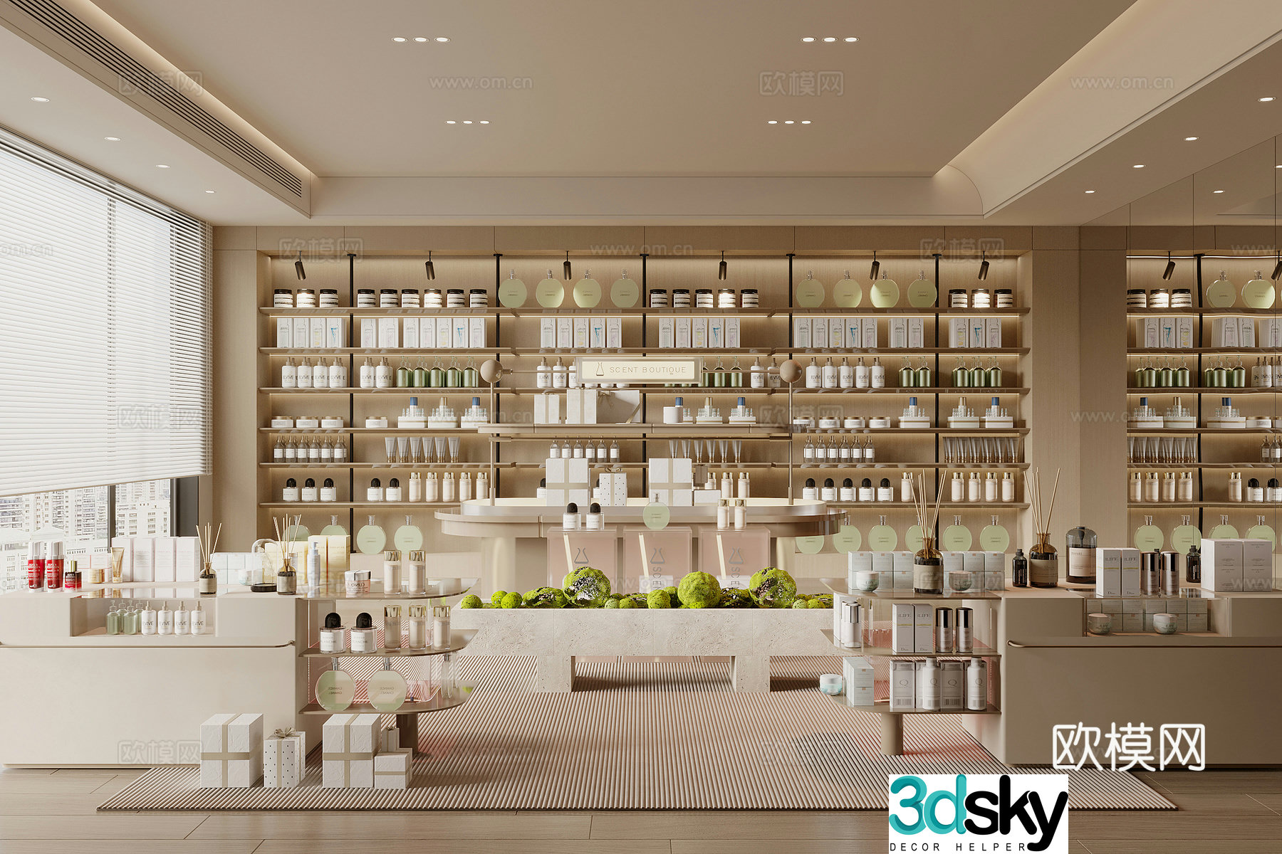 Modern cosmetics store 3d model