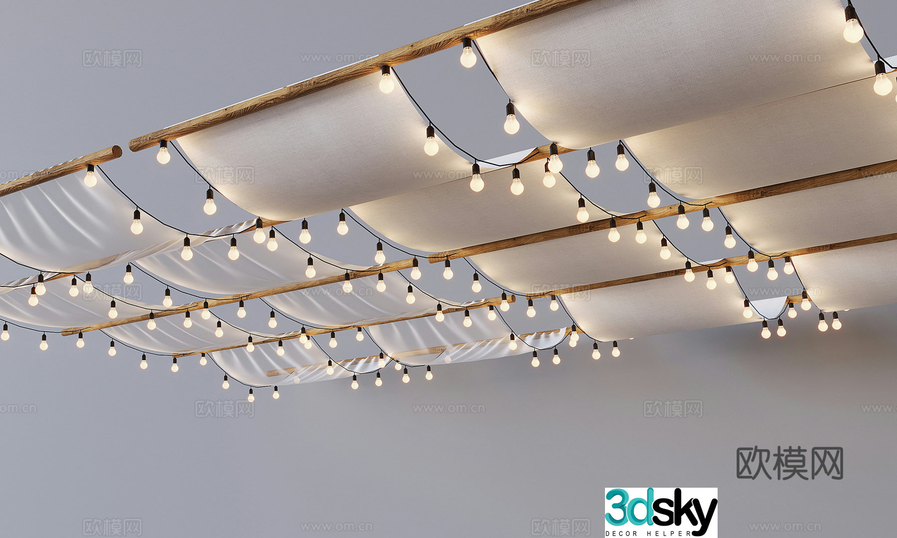 Canopy camping atmosphere tent decorative ceiling hanging cloth ceiling 3D model