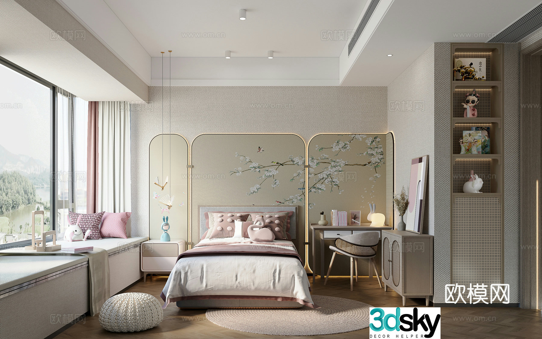 New Chinese style bedroom daughter’s room child’s room 3d model