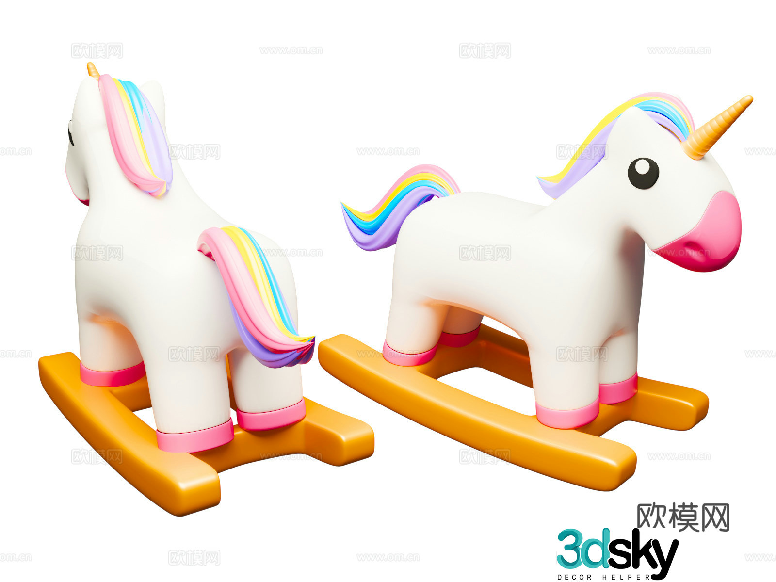 Seesaw Horse Trojan Horse Children’s Toy 3D Model