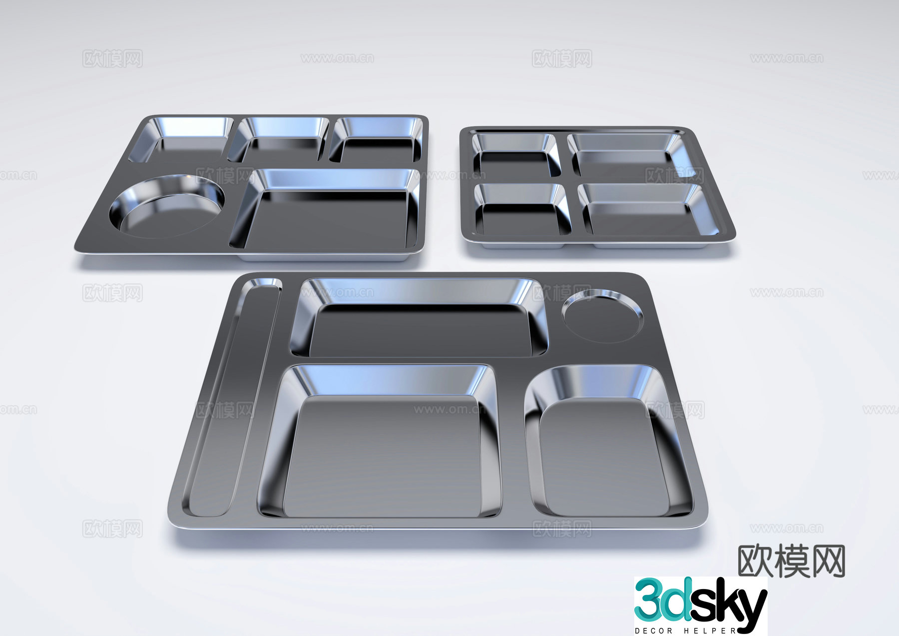 stainless steel dinner plate dinner plate tray 3d model