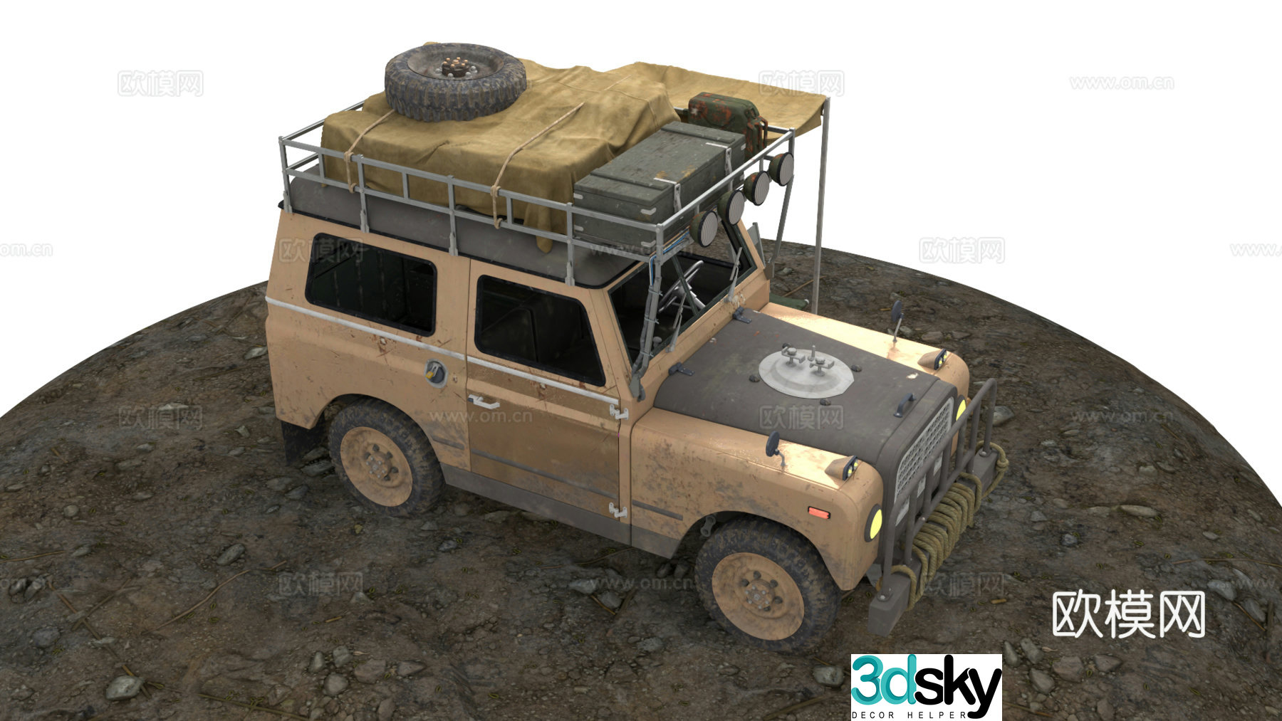 off road car tent 3d model