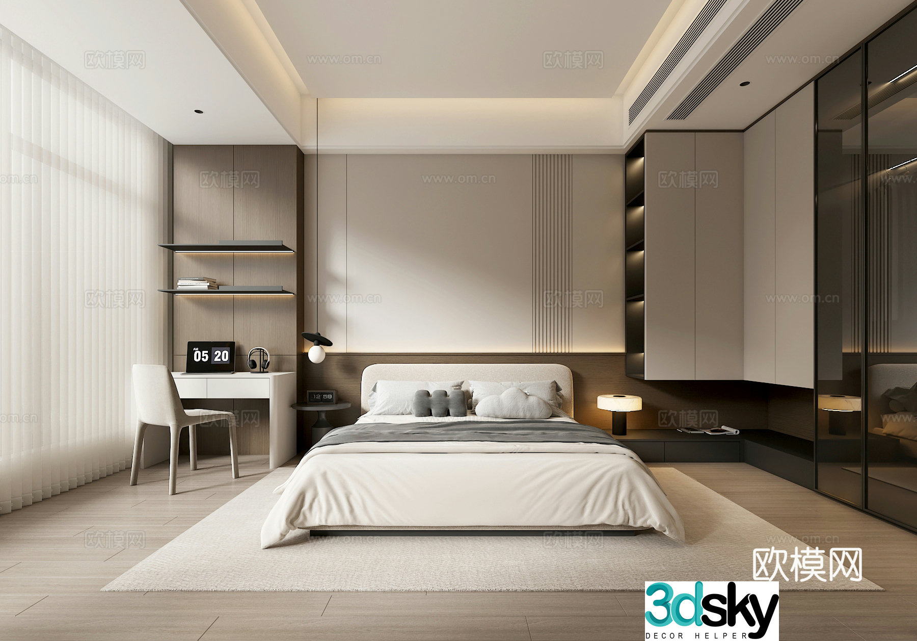 Modern bedroom master bedroom 3d model