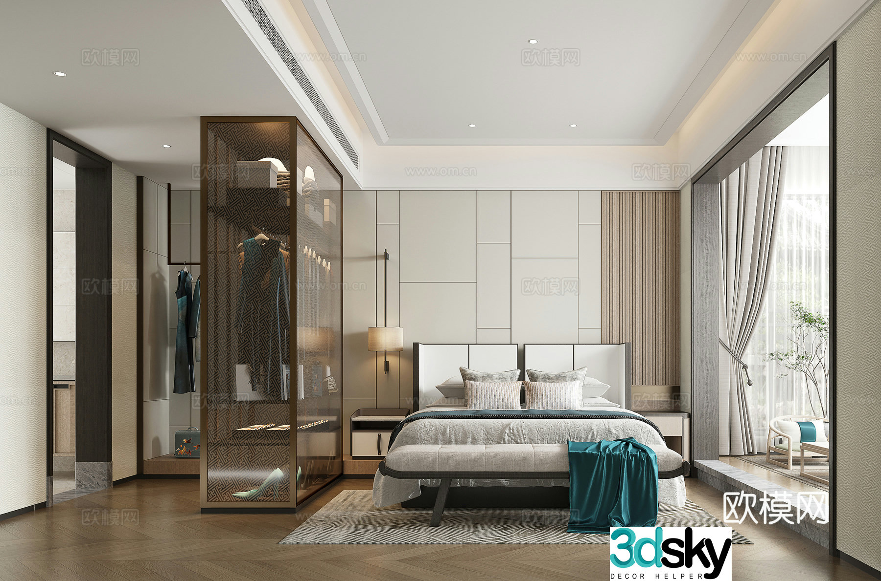 New Chinese style bedroom master bedroom 3d model