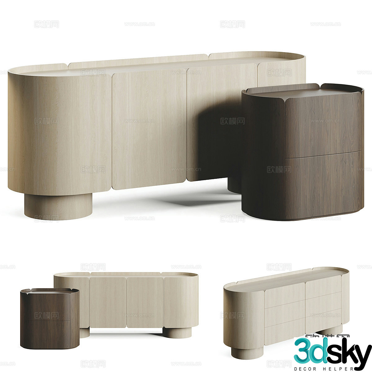 New Chinese style entrance cabinet 3D model