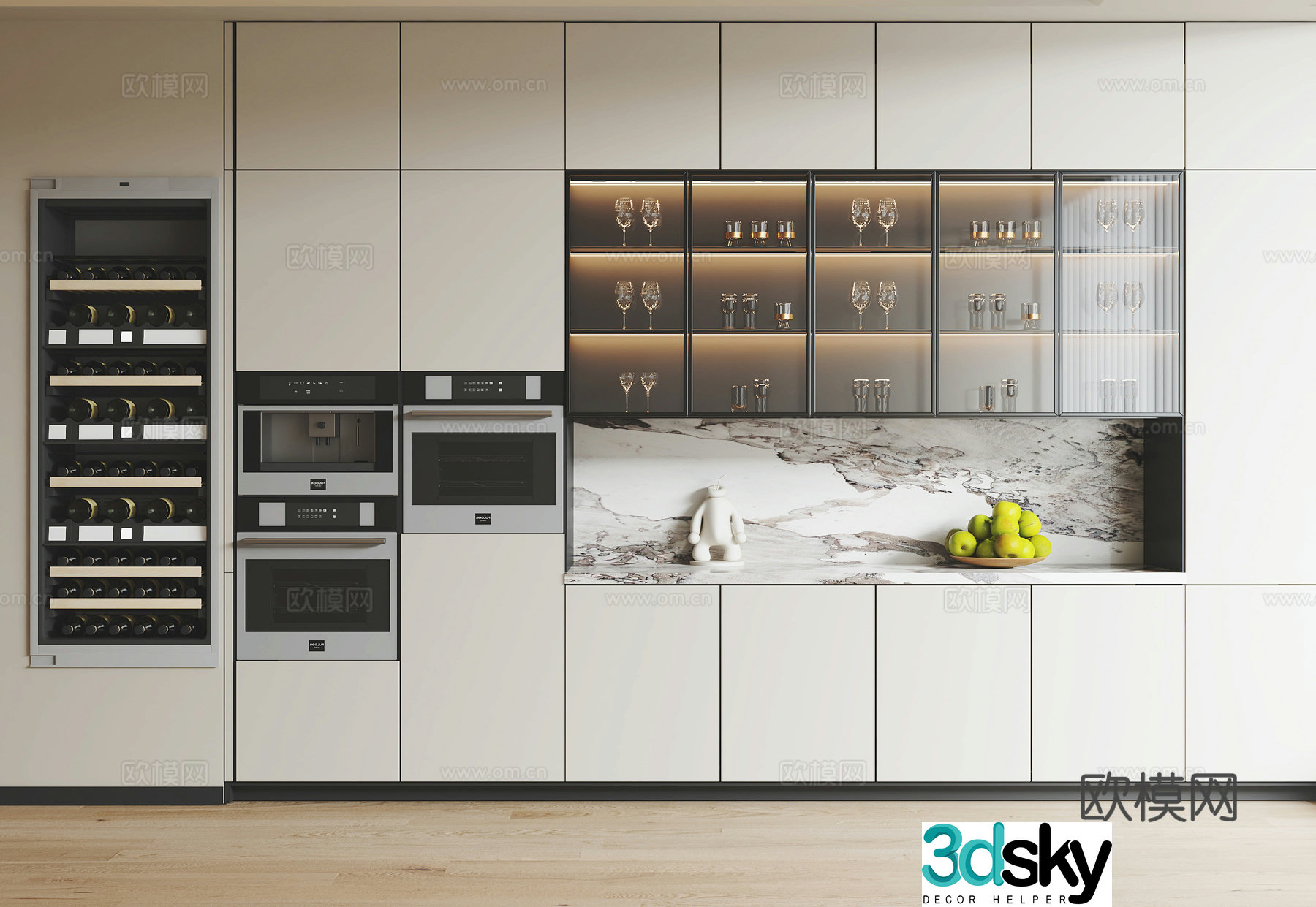 Modern wine cabinet 3d model