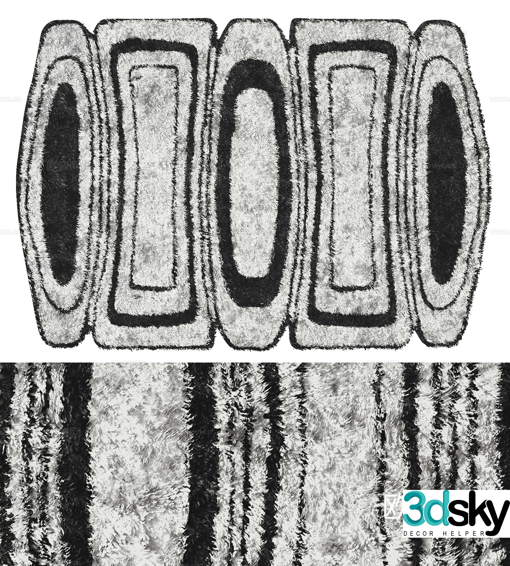Modern shaped carpet 3d model