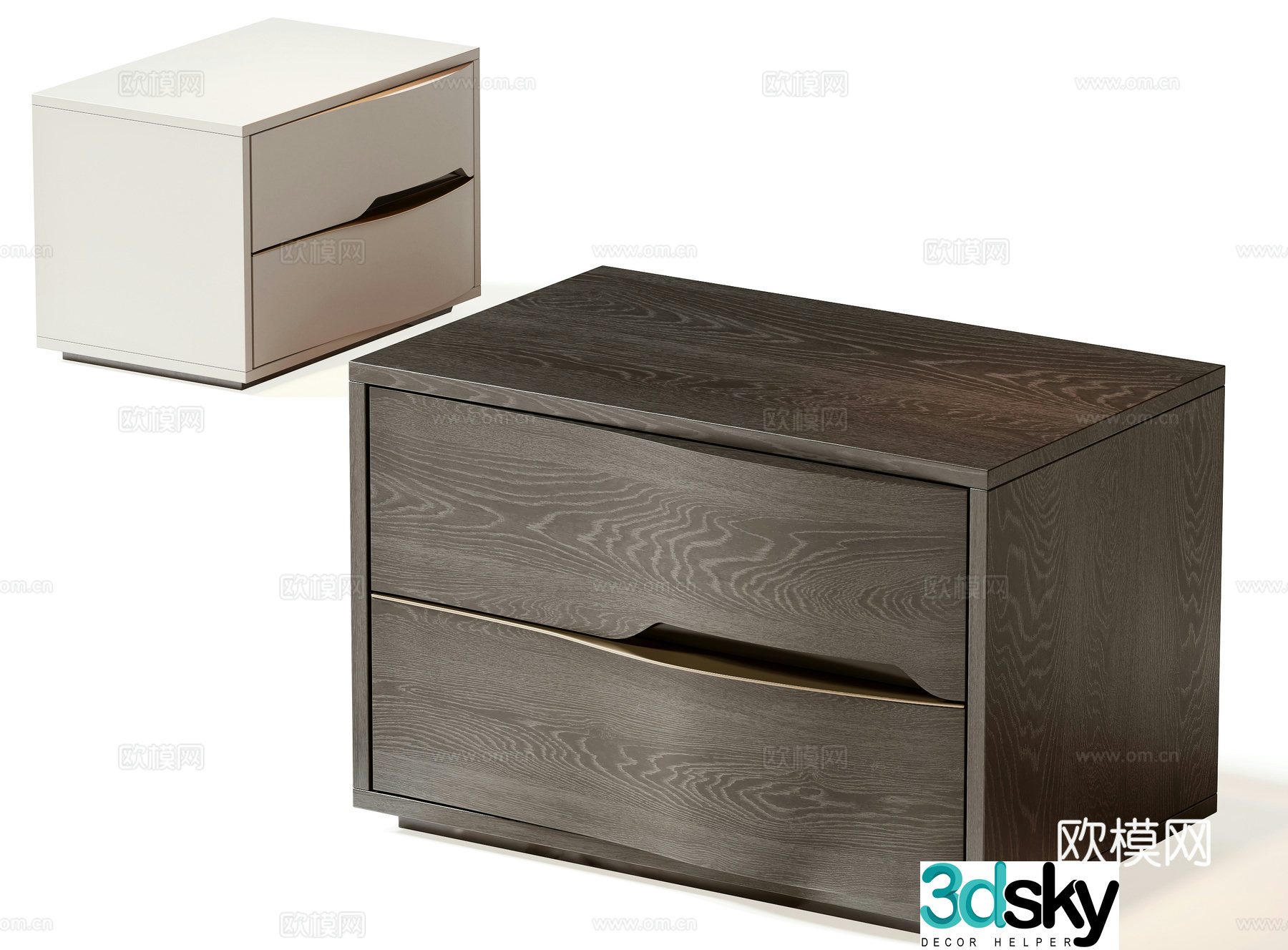 New Chinese style bedside table 3d model