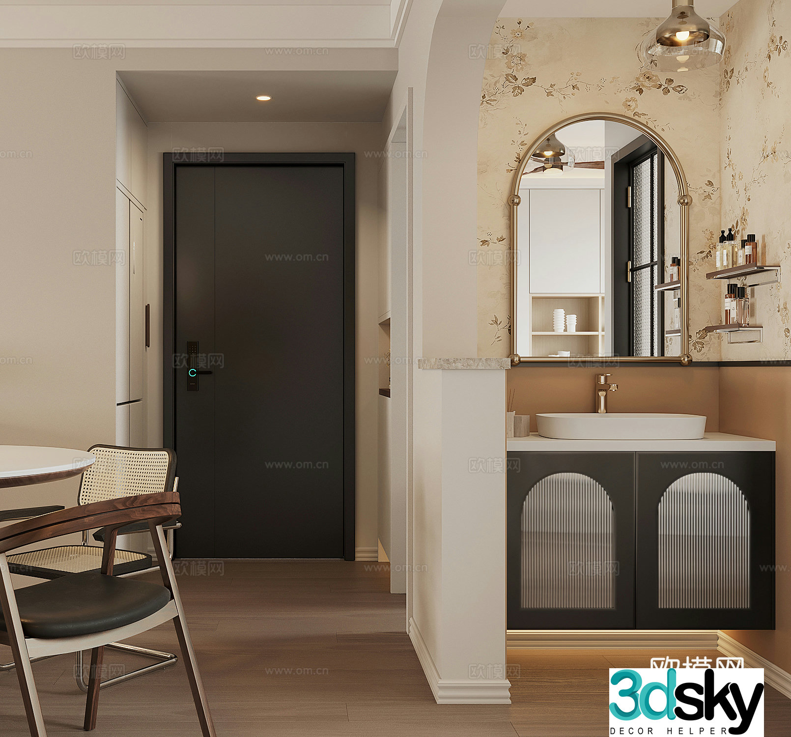 French bathroom dry area 3D model