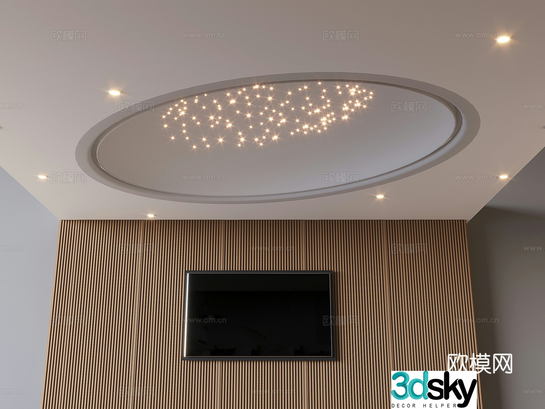 Starry sky ceiling round ceiling special-shaped ceiling 3D model