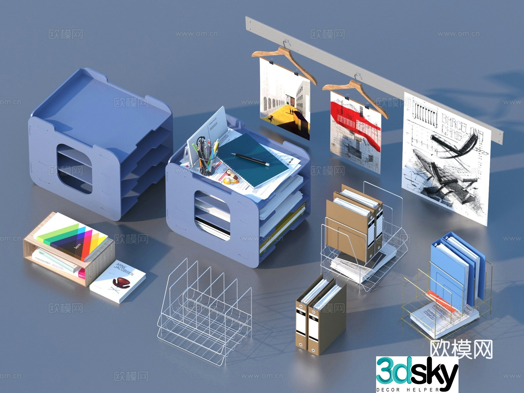 Folder office supplies 3d model