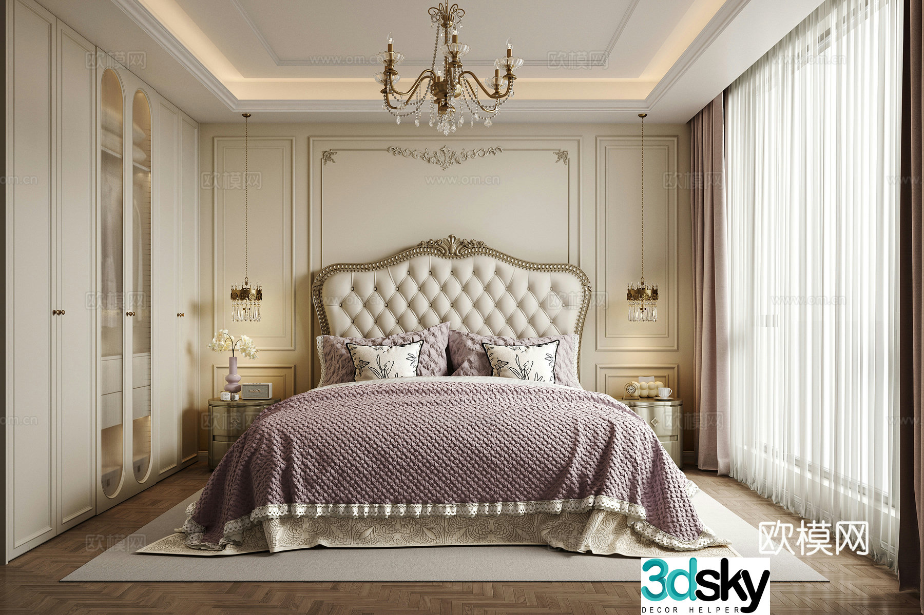 French bedroom master bedroom 3d model