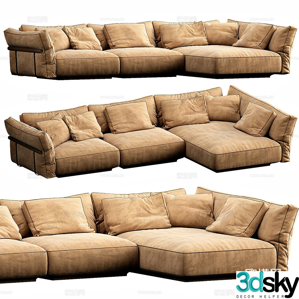 Felxform multi-seater sofa corner sofa 3d model