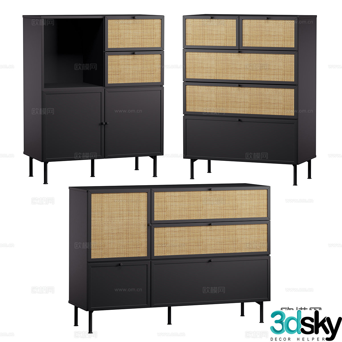 Sideboard decorative cabinet 3d model