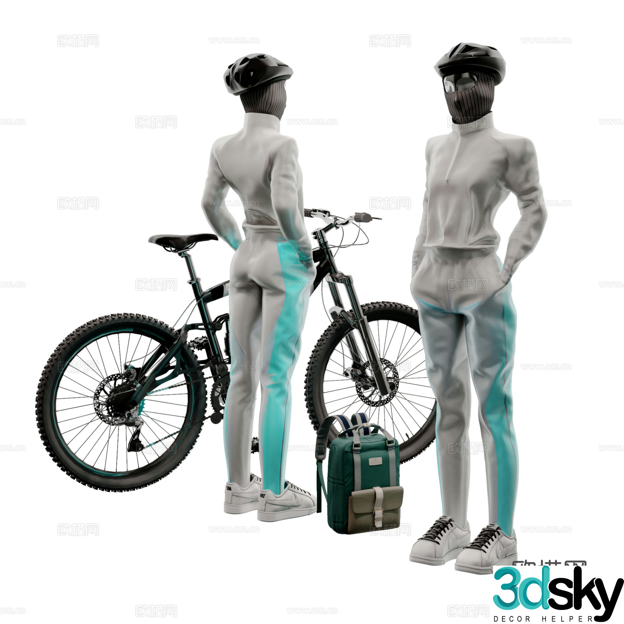 Modern sports cycling sportswear model 3d model