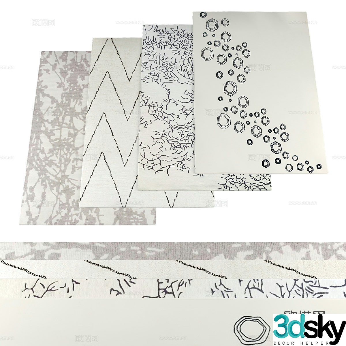 New Chinese style fabric carpet 3D model