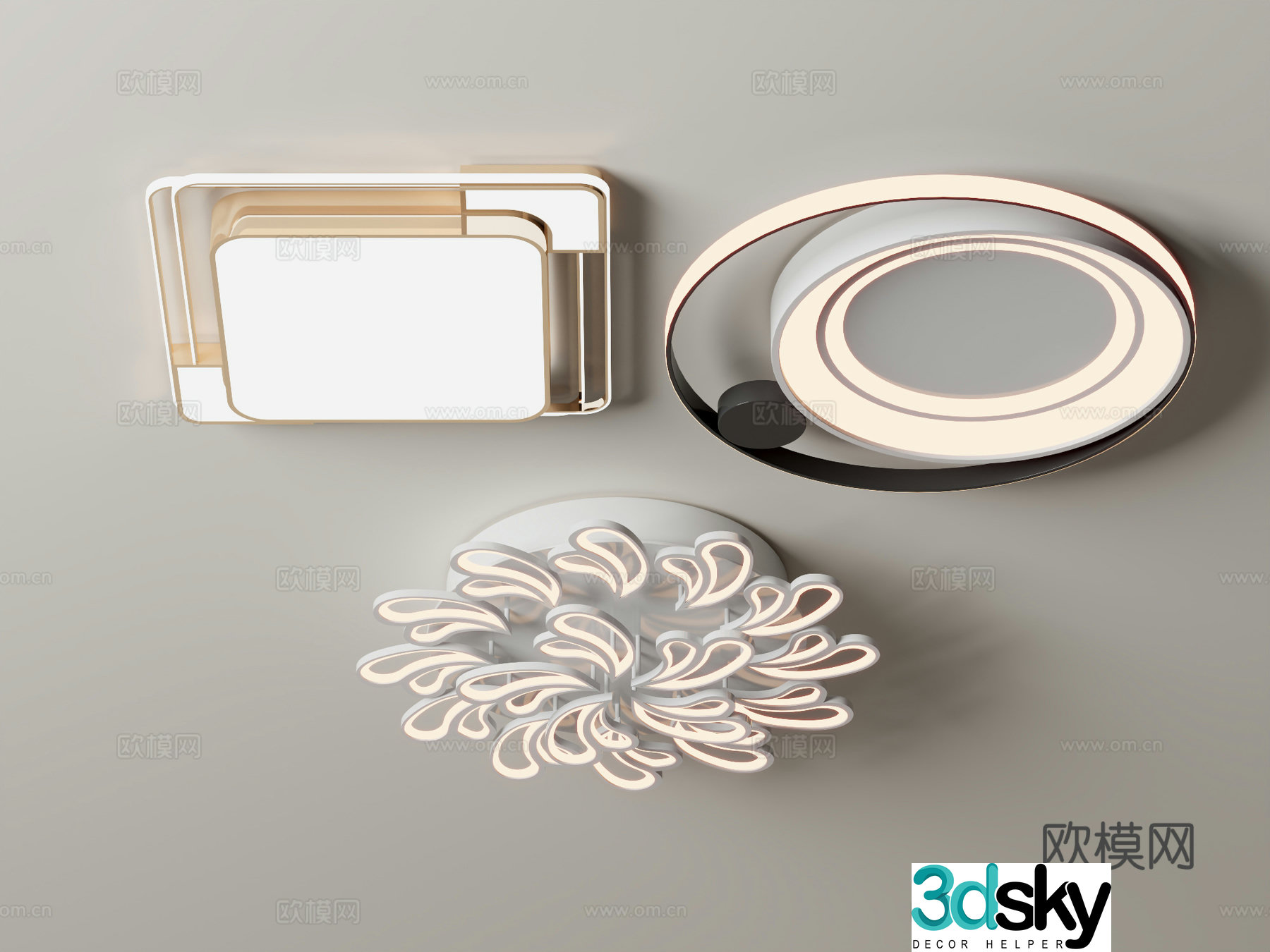 Modern geometric ceiling lamp 3d model