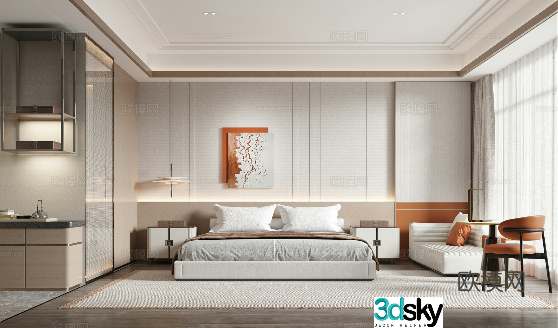 Modern hotel room 3d model