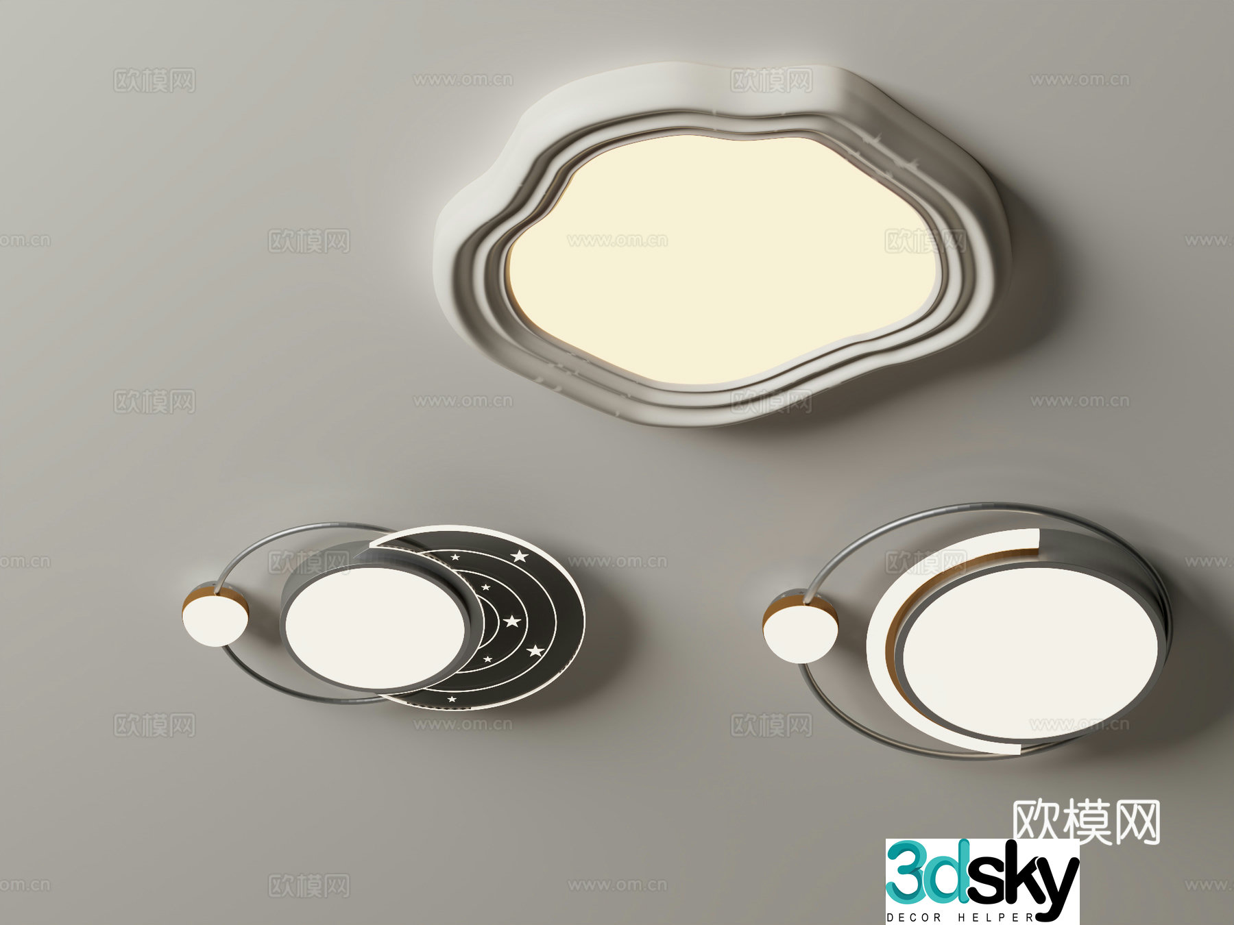 Modern geometric ceiling lamp 3d model
