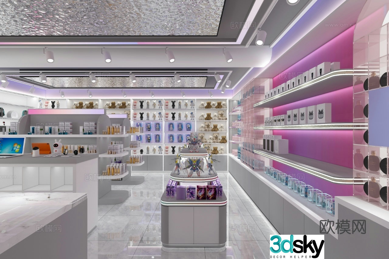 Modern trendy toy store handicraft store 3D model