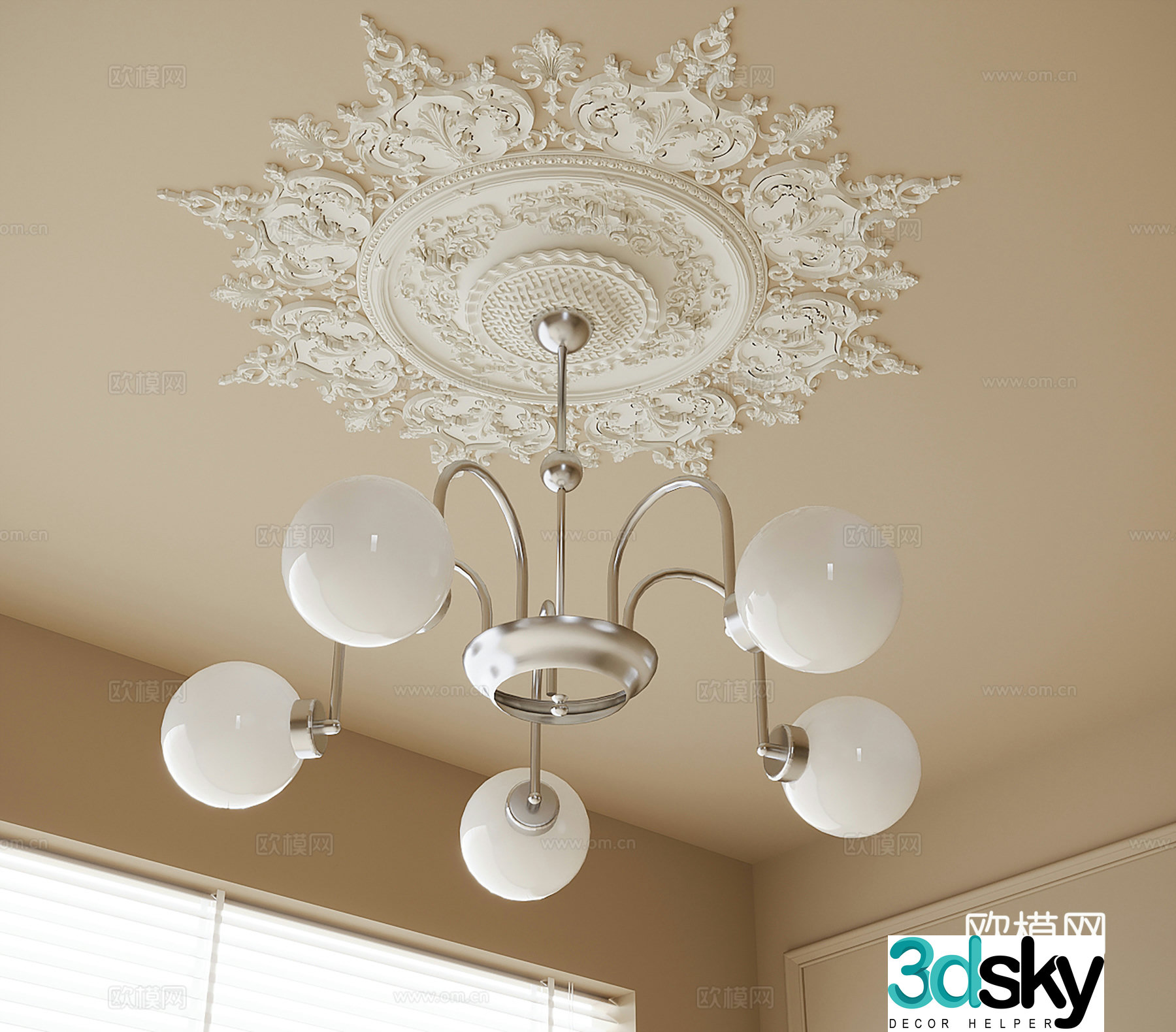 French chandelier hall chandelier 3d model