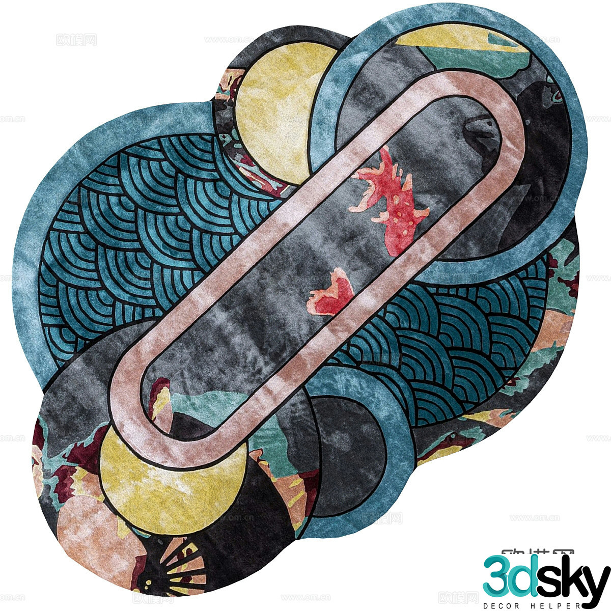 Special-shaped carpet Irregular carpet 3D model