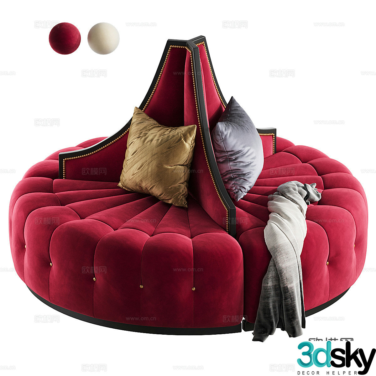 Round card sitting sofa 3d model