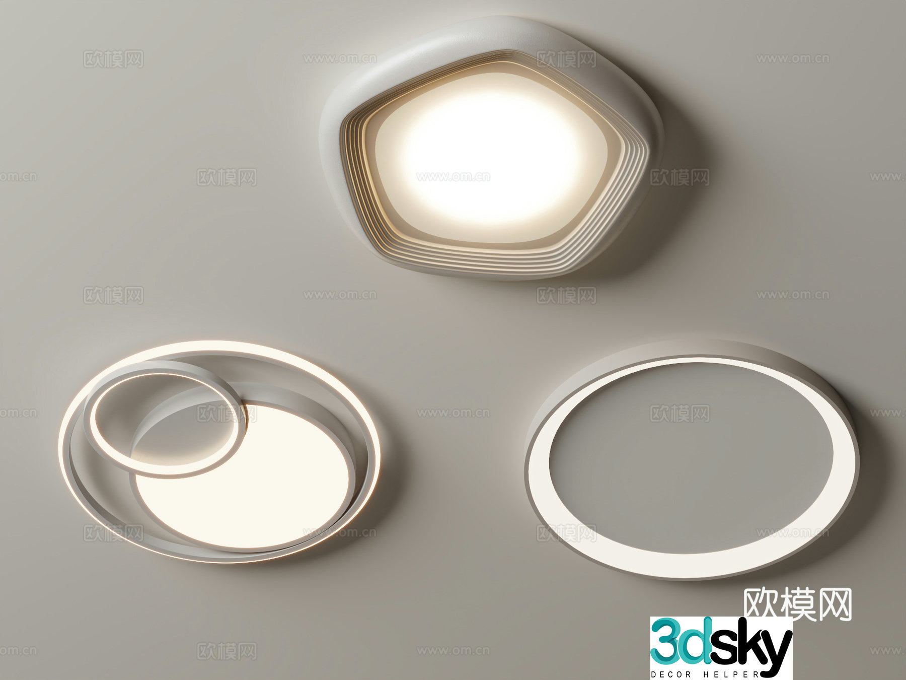 Modern geometric ceiling lamp 3d model