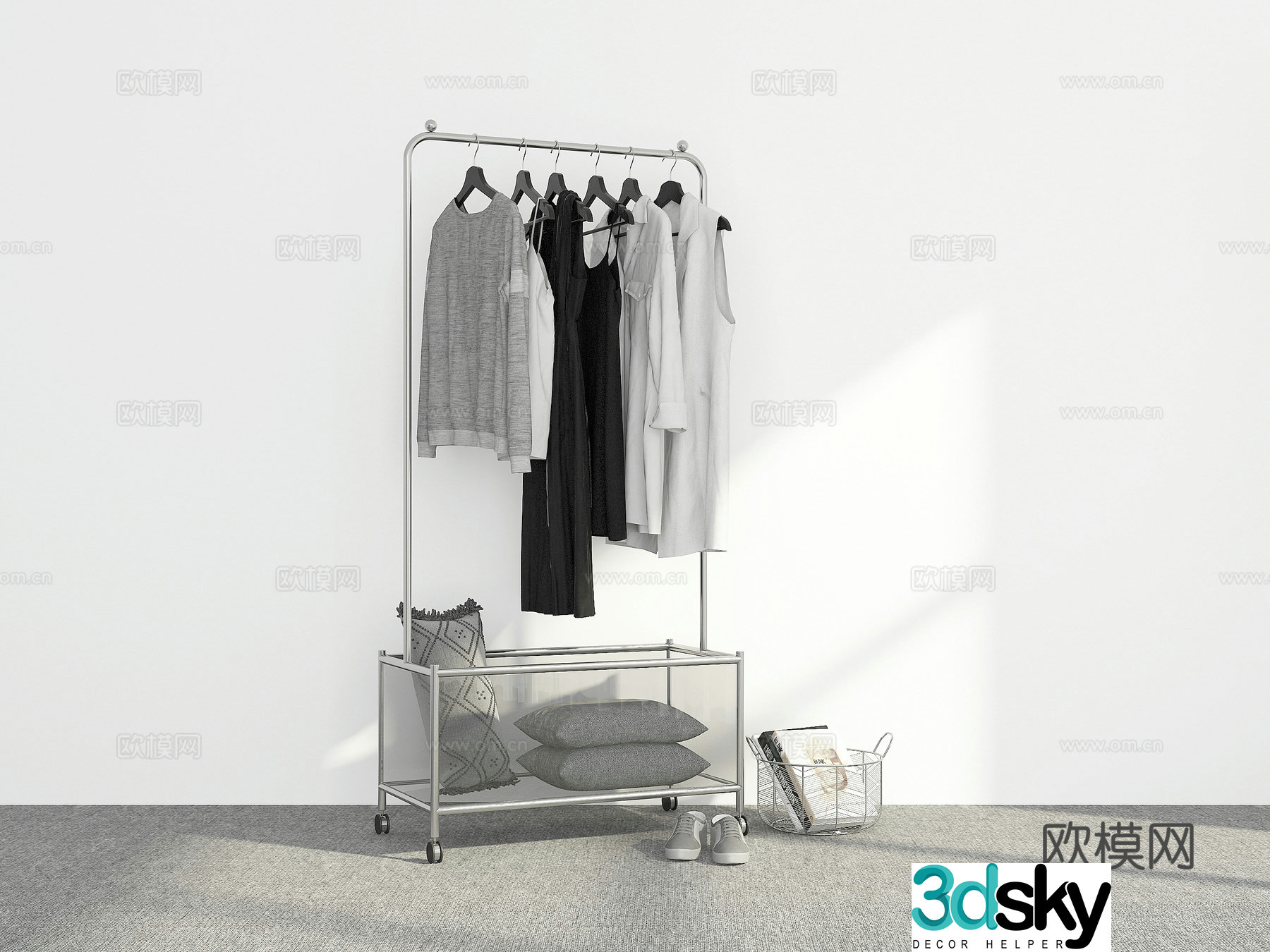 Modern simple clothes hanger 3d model