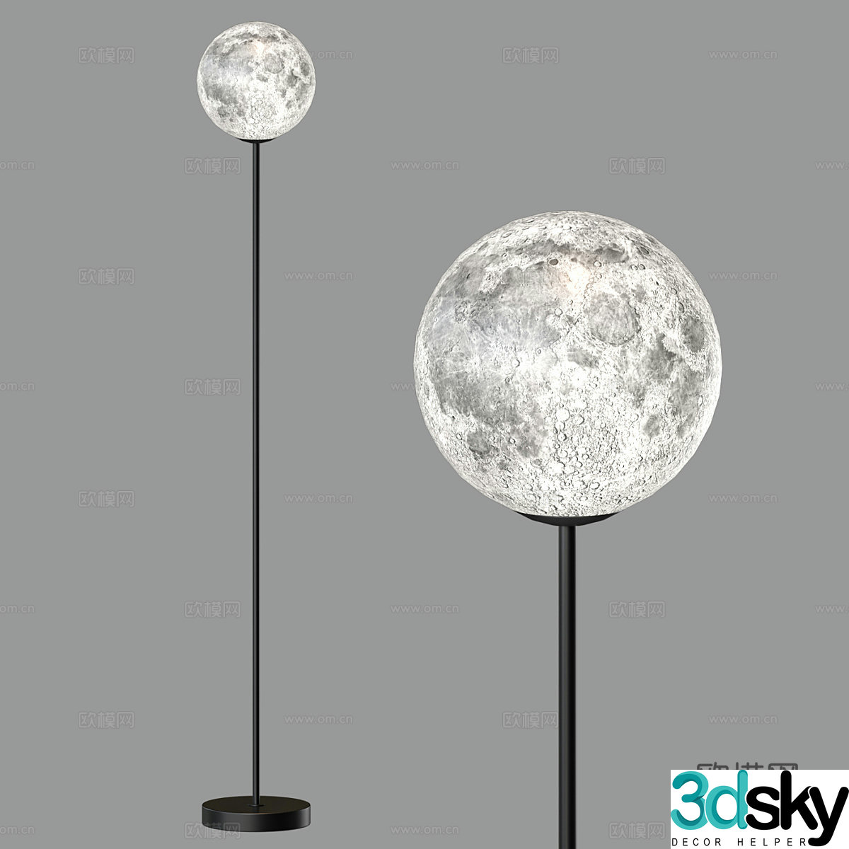 Simple floor lamp moon floor lamp 3d model