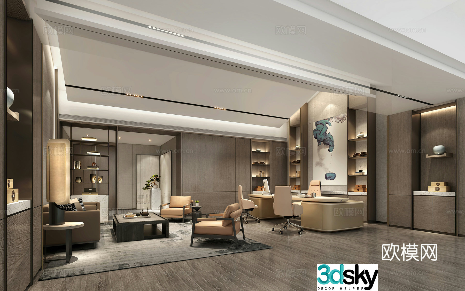 Modern leadership office manager office 3d model