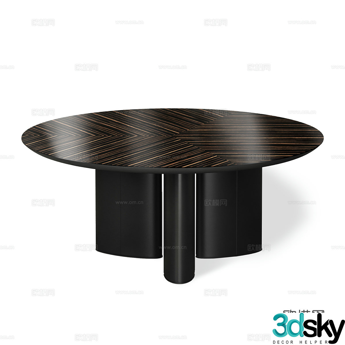 Nordic simple coffee table round coffee table 3d model