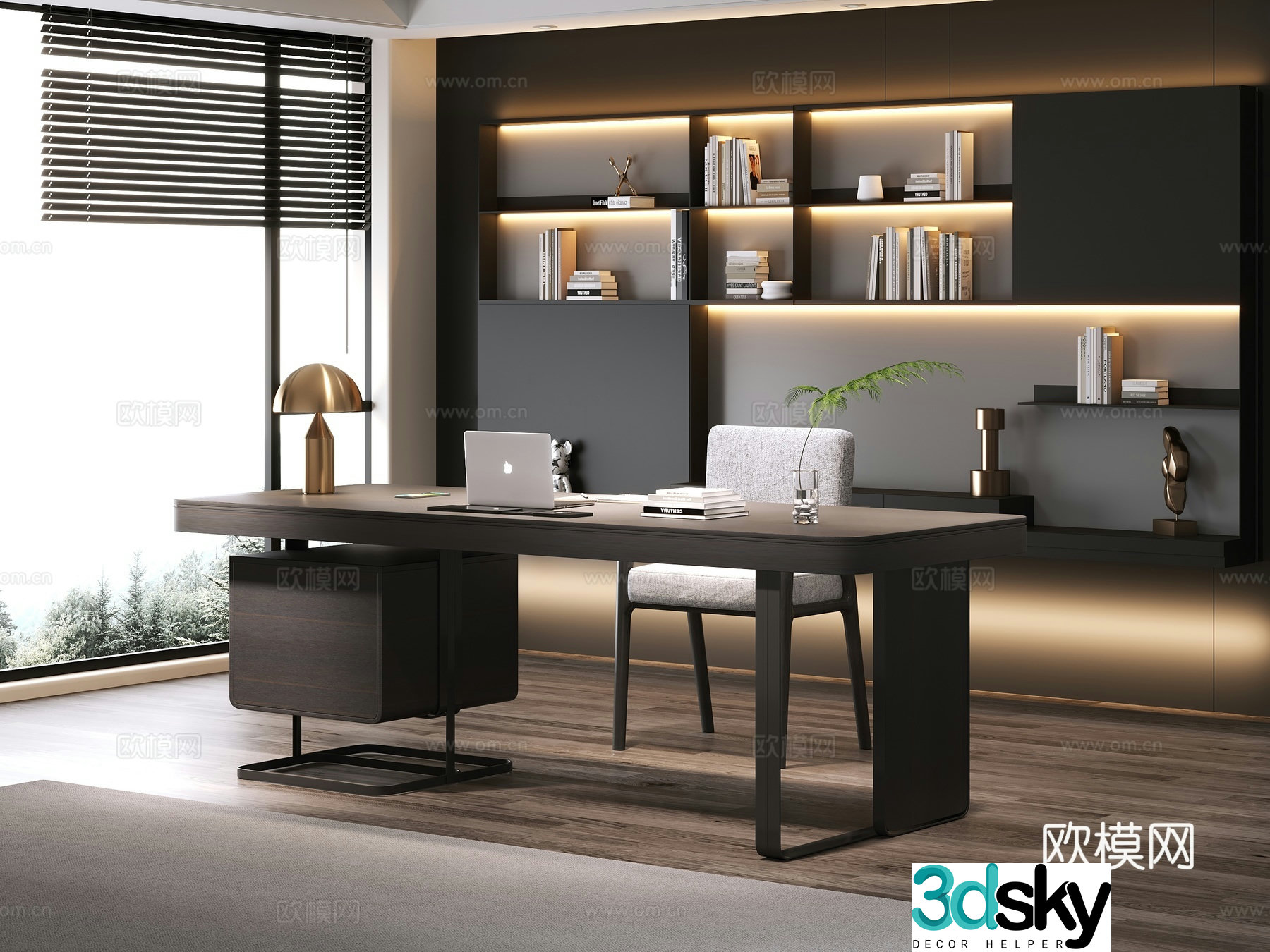 Modern desk table desk desk 3D model