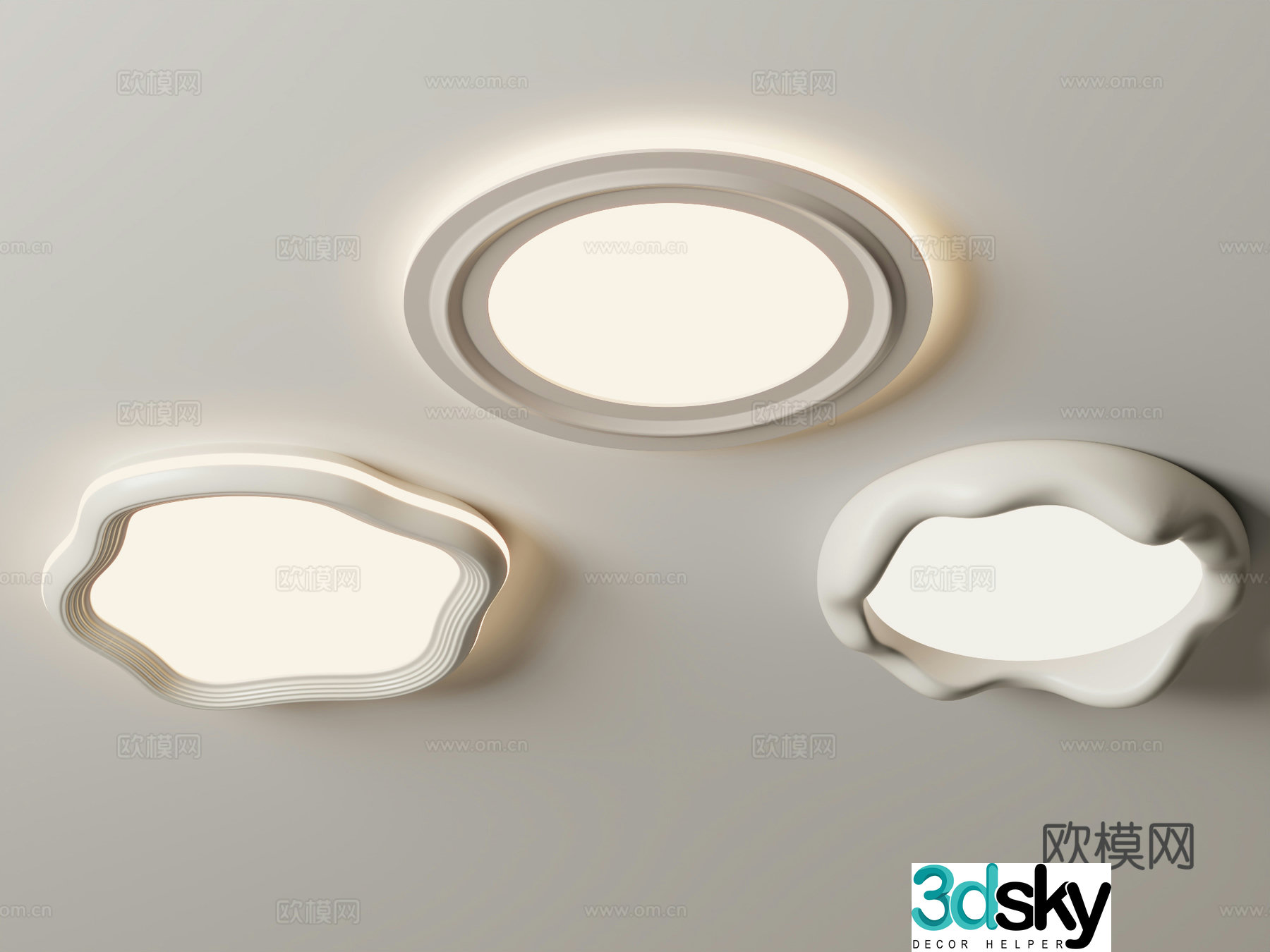 Modern geometric ceiling lamp 3d model