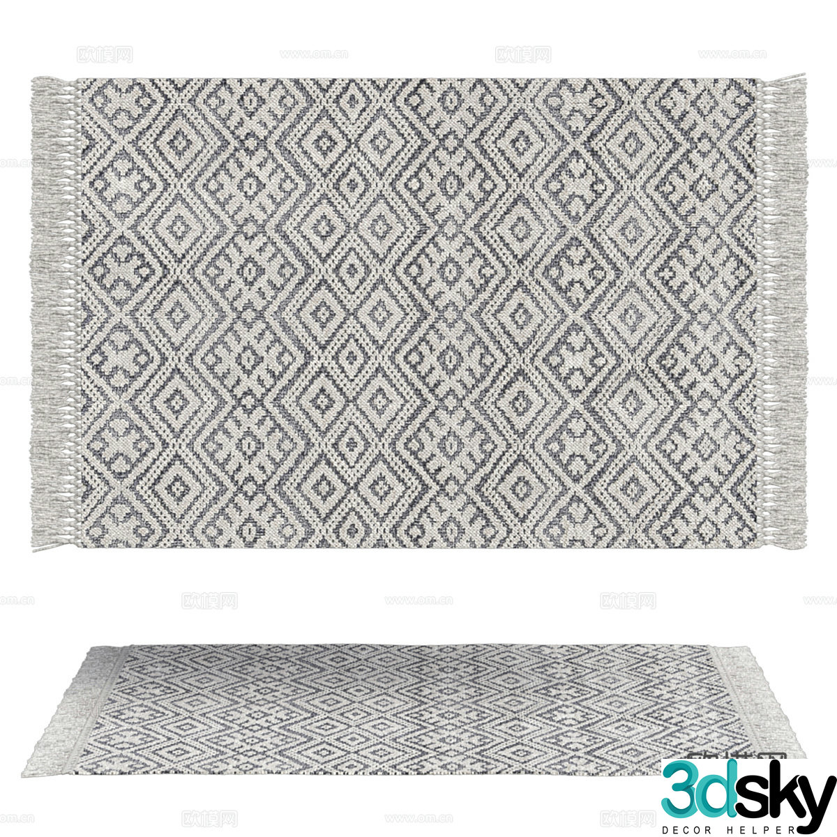 Nordic rug tassel rug 3d model
