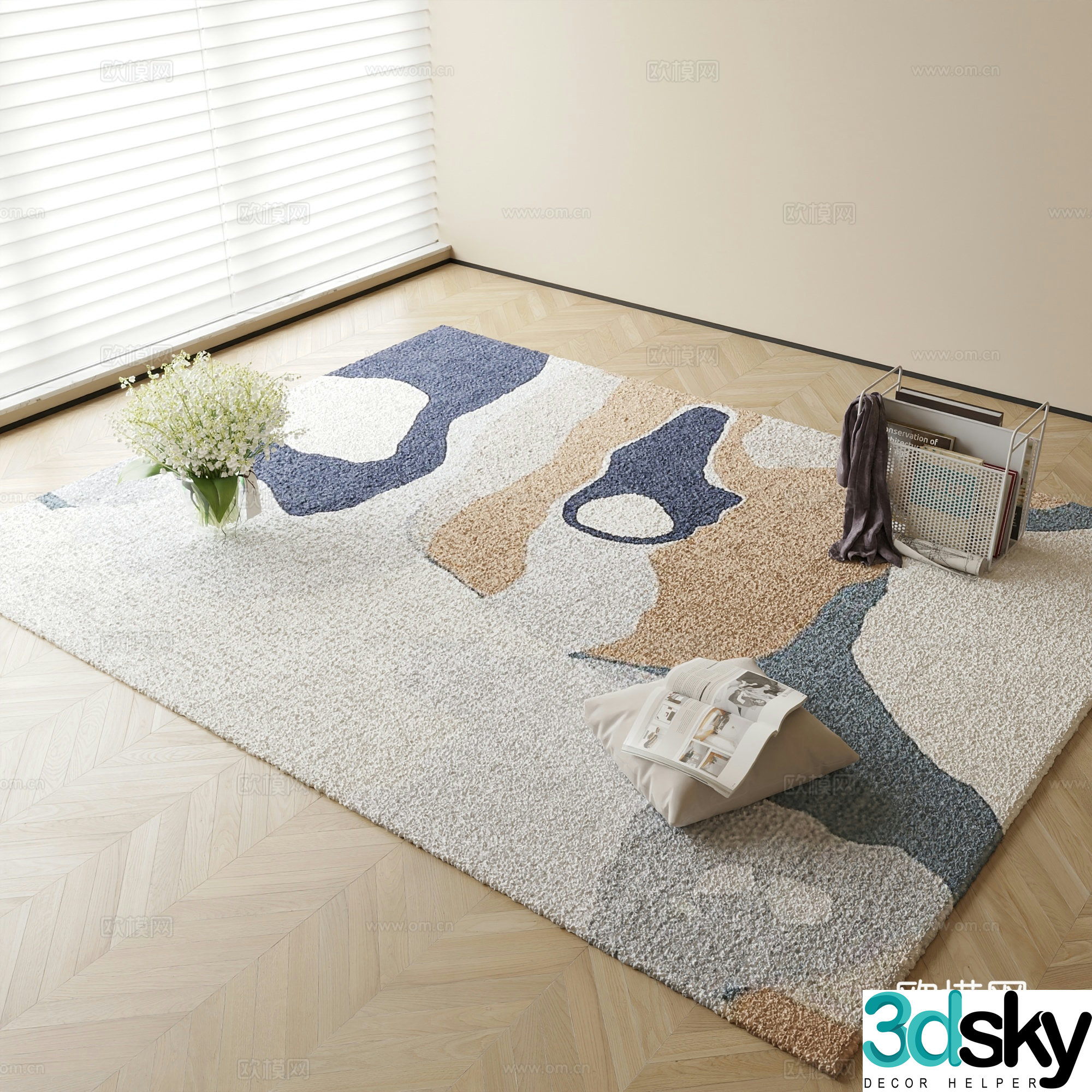 Modern carpet Square carpet 3d model