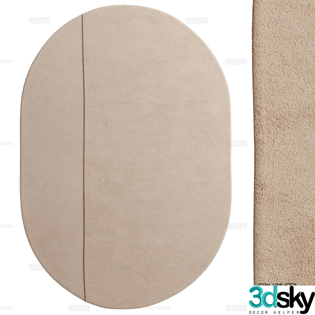 Special shape carpet wool carpet 3d model