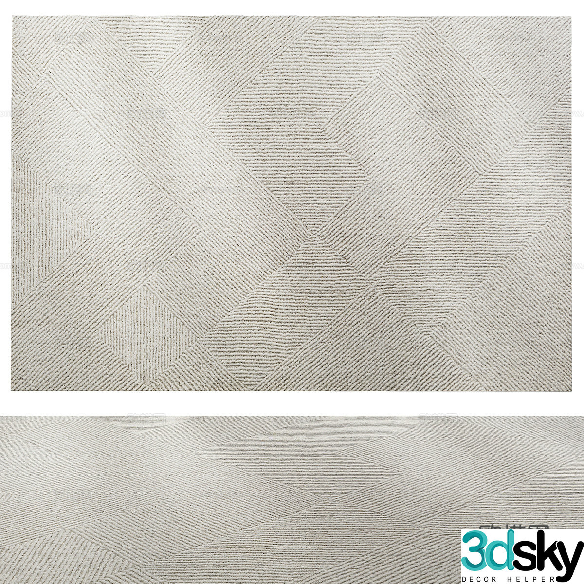 Modern fabric carpet 3d model
