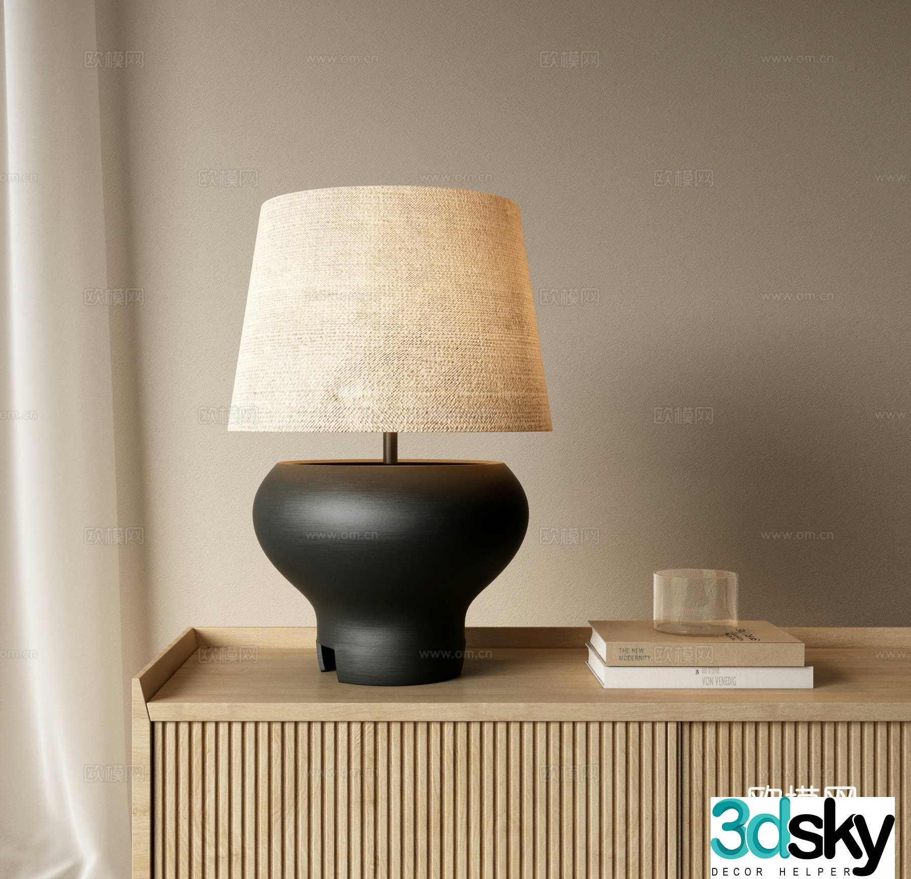 wabi-sabi table lamp 3d model