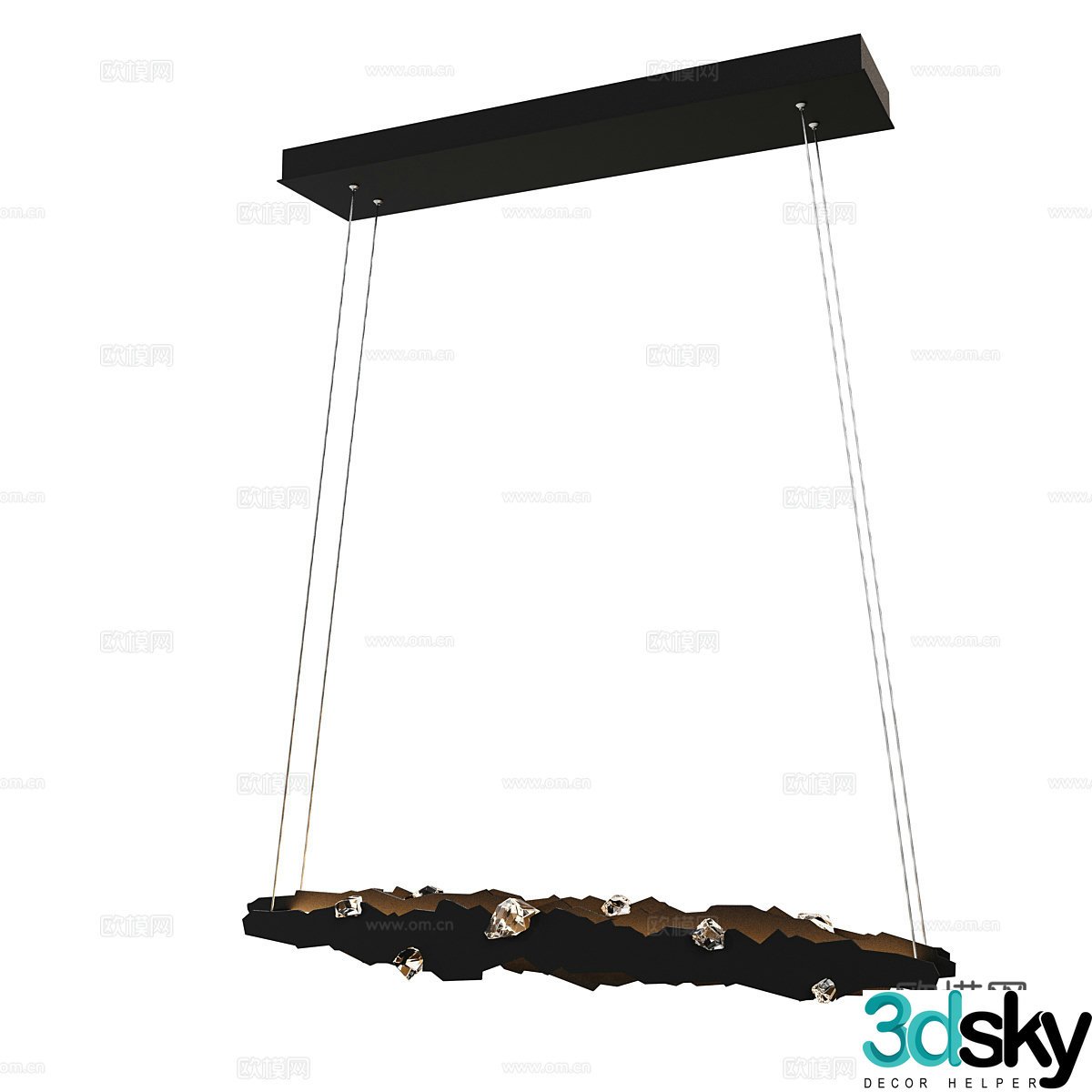 Modern minimalist chandelier living room chandelier 3d model