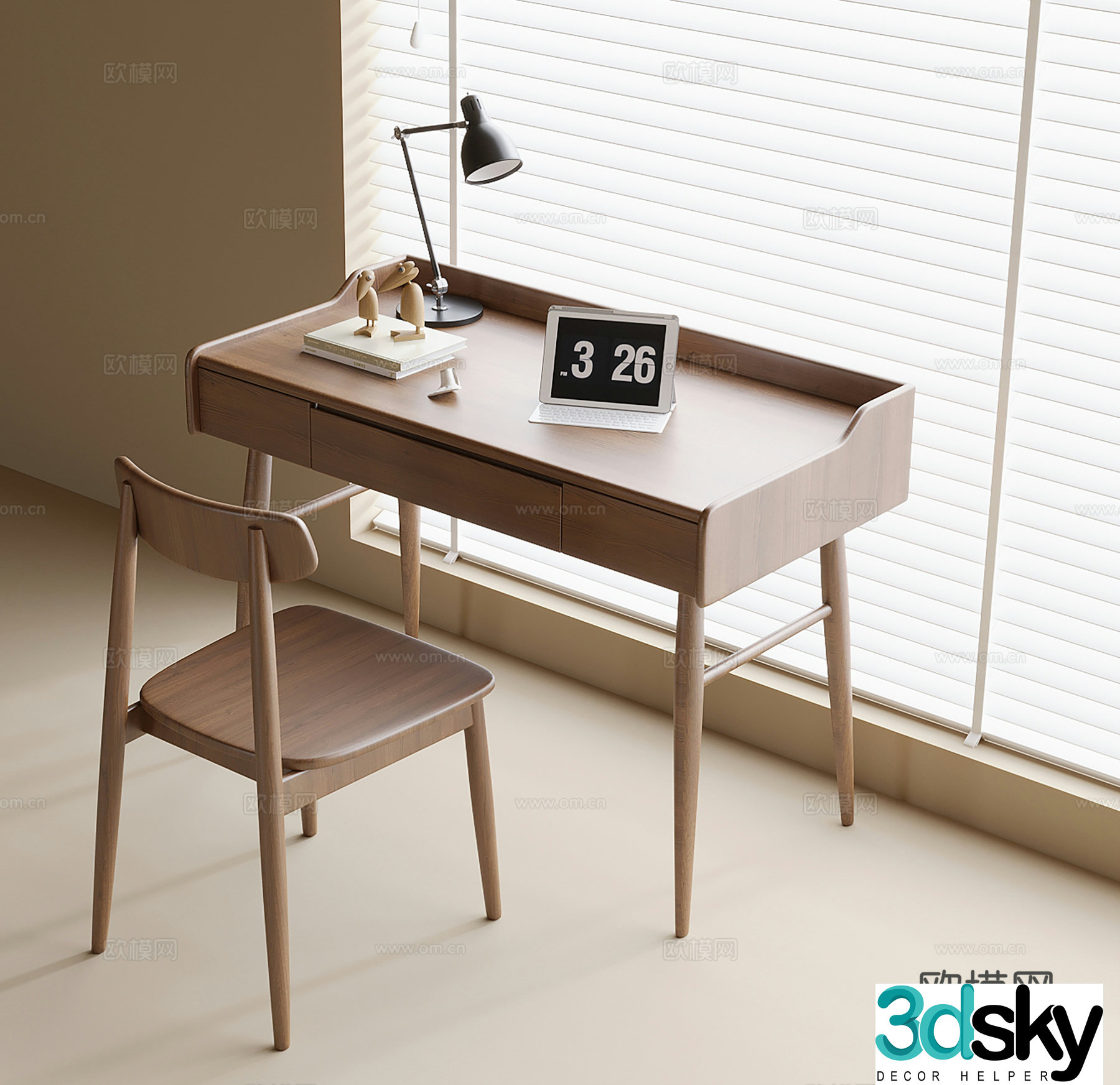 Modern desk chair 3d model