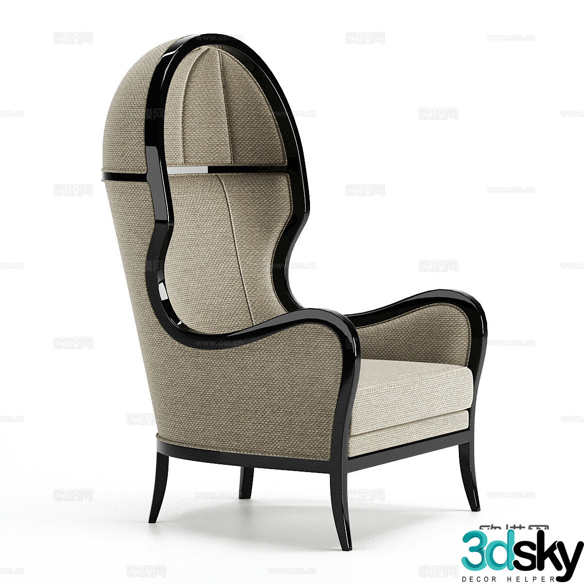 Modern leisure chair armchair dining chair 3d model