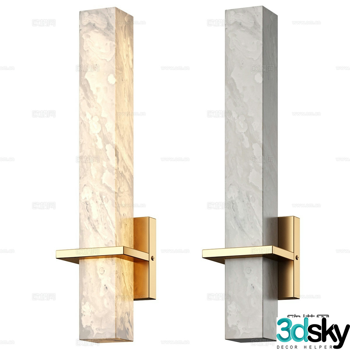 Creative wall lamp marble wall lamp 3d model