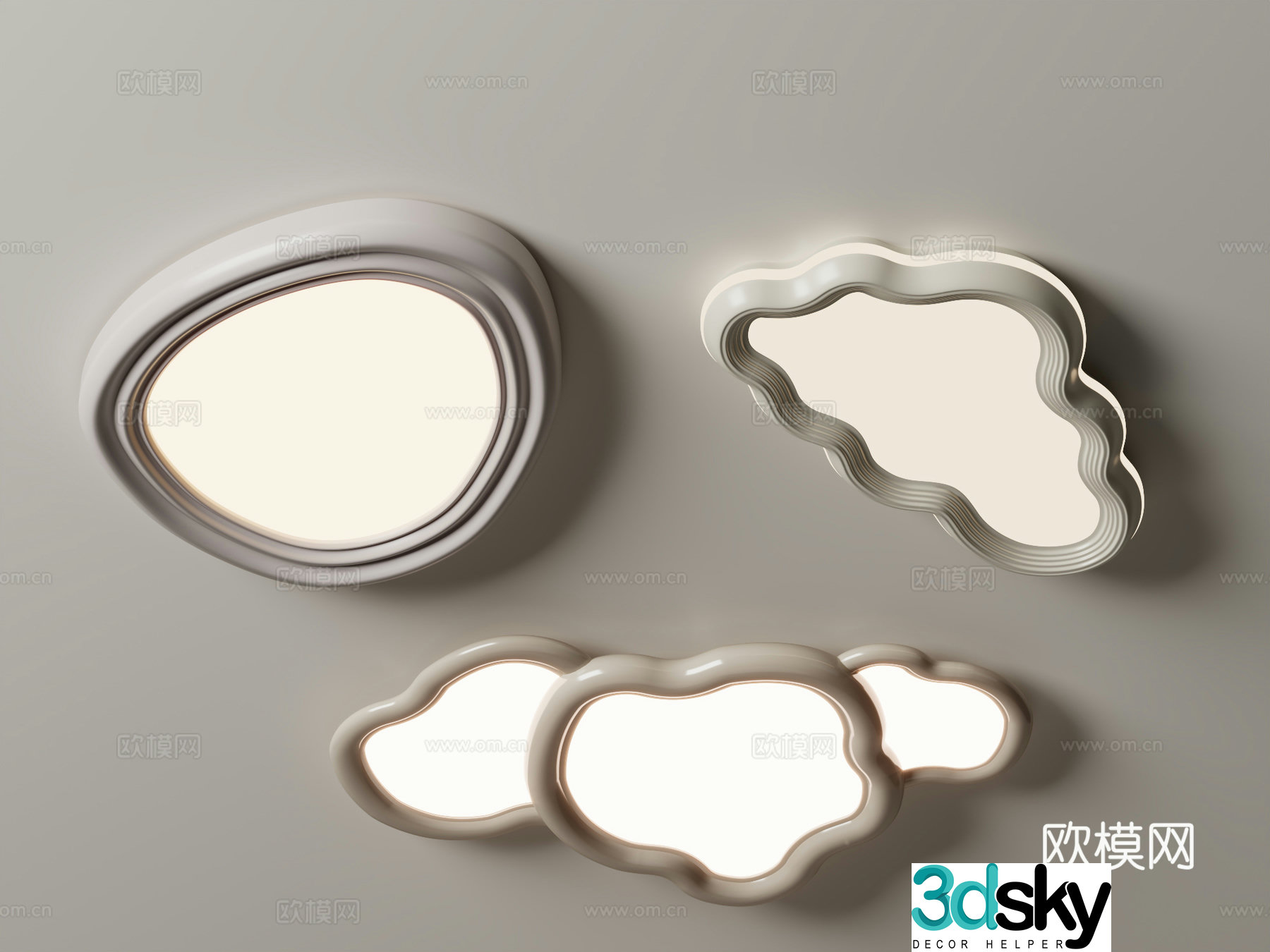 Modern geometric ceiling lamp 3d model